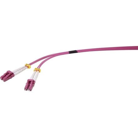 Renkforce RF-4969080 Glasvezel Optische vezel Aansluitkabel 3.00 m Purper-rood [1x LC-stekker - 1x LC-stekker] 50/125 µ Multimode OM4