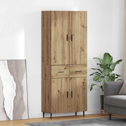 vidaXL - Highboard - 2 - st - Artisan - Eiken - 69,5 - x - 34 - x - 180 - cm - Bewerkt - hout