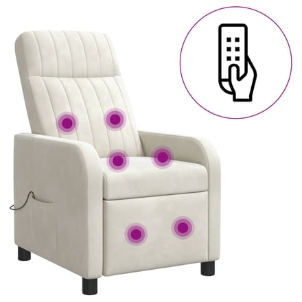 vidaXL - Massage - Relaxstoel - Crèmekleurig - fluweel
