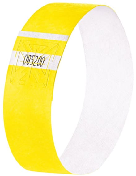 Sigel evenementenbandjes super soft 255x25mm neon geel 520 stuks