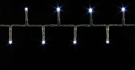 Luca Lighting kerstverlichting lichtsnoer ook voor buiten 140 lampjes wit timer met flashfunctie 280 cm premium - WIT