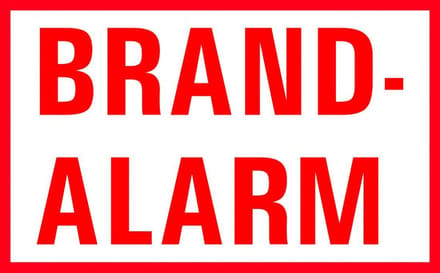 Brandalarm tekstbord - kunststof 320 x 200 mm