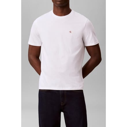 Calvin Klein Ss Badge Tee 2-pack Maritime Navy/bright White Taglia: M | Magliette basic Outlet | Uomo | Bianco