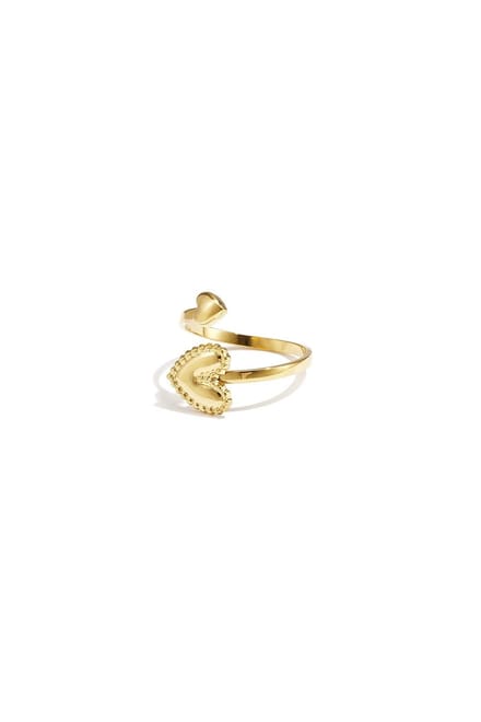 Ring met verstelbare harten - Goudkleur