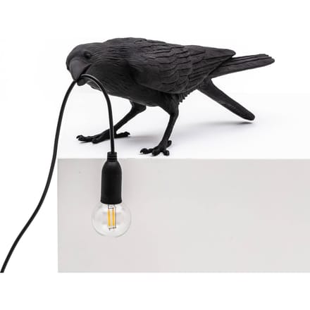 SELETTI Bird Lamp speelse LED tafellamp, zwart