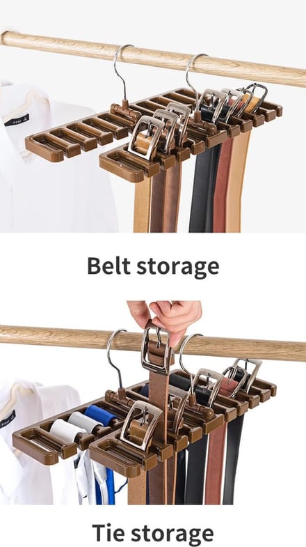Stropdas hanger - riemhouder - organizer - mulitfunctioneel - opberg - ruimtebesparend - 10 vakken - zwart - IXEN