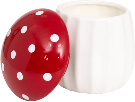 Fééric Lights and Christmas Geparfumeerde Kaars Paddenstoel - Ø10xH12cm - Rood/Wit