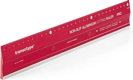 Transotype - Aluminum Ruler Red 30cm