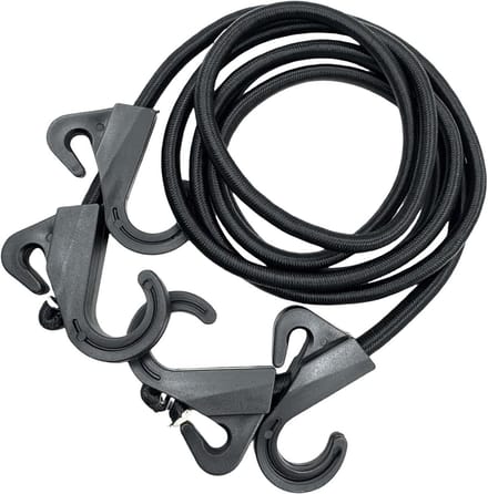 Elastisch Koord - Spanband met Haak - Bagage Zekeren - Dubbele Haak - 2 Meter - Zwart