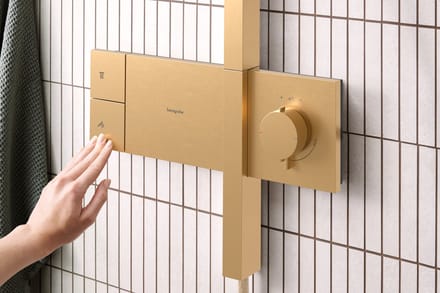 Hansgrohe Raindance Alive Q opbouw regendoucheset – 34 cm hoofddouche met één stand – 3-standen handdouche – geborsteld brons