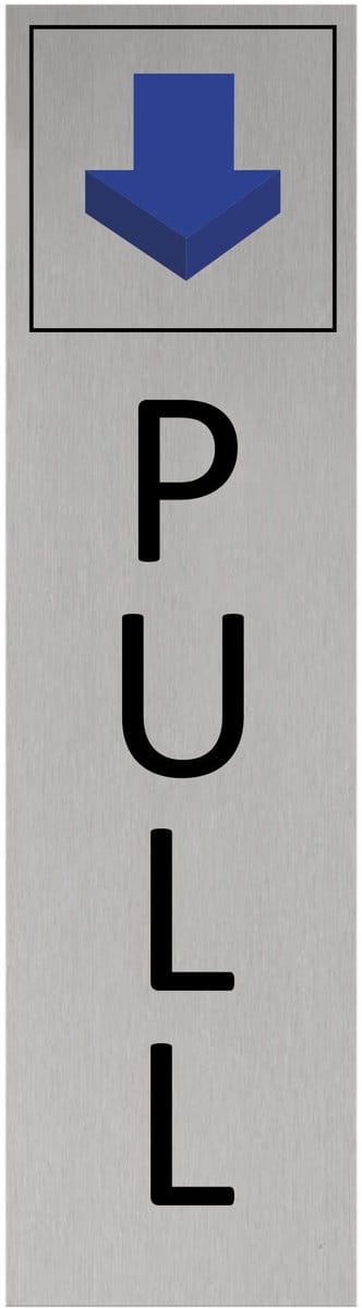CombiCraft aluminium deurbordje pull verticaal - Blauwe pijl