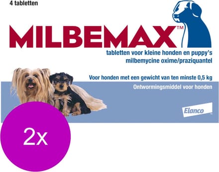 Milbemax Milbemax Pup & Hond - Anti wormenmiddel - 2 x 4 tab 0.5 Tot 10 Kg