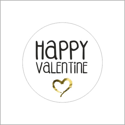 Sluitstickers - Sluitzegels - Etiketten - Valentijn - Happy Valentine - O39mm - rol van 500