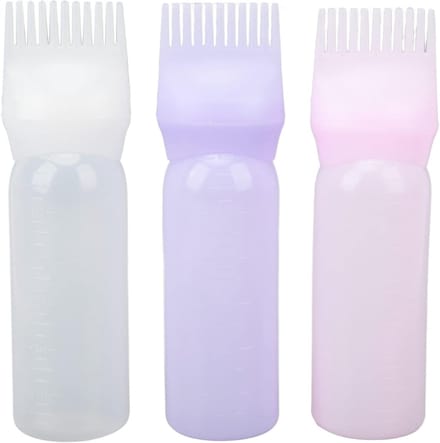 3-delige haarverf applicatorfles met capaciteitsschaal, ideaal voor haarkleuring en stylingtools