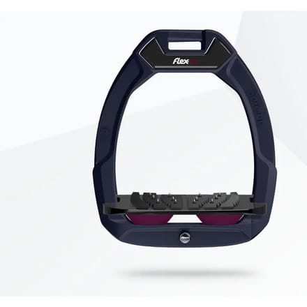 Veiligheidsinstappers voor paardrijden, Schuin Ultra Grip Aluminium/Zwart/Pruim Flex-On Safe-On