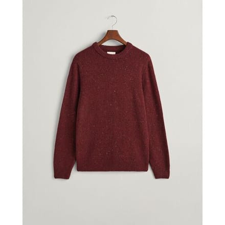 Gant Trui Wool Neps Ronde Hals Lamswol Mix Plumped Red / male