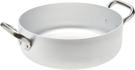 Aluminium Inductie Stoofpan 28 cm met 2 Handgrepen - Zilver/Zwart