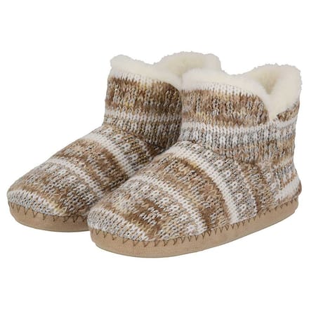 Hoge dames sloffen met imitatiebont - Beige / 39/40