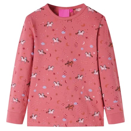 vidaXL - Kinderpyjama - met - lange - mouwen - 128 - oudroze