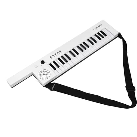 Gitaar Elektronische Piano met Mini Toetsenbord 37-Toetsen Elektronisch Toetsenbord Piano Oplaadbaar Kinderen wit