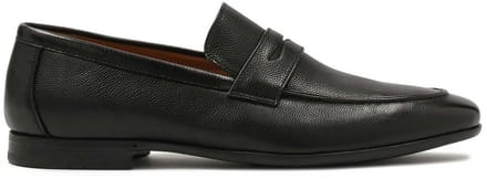 Black pea leather loafers