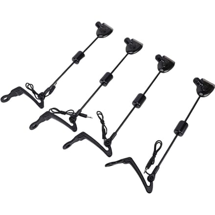 4 Stuks Visbeetalarm Indicatoren Karpervissen LED Verlichte Beetindicator voor Buiten black