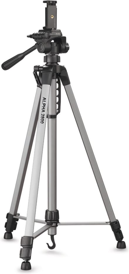 Cullmann Cullmann Alpha 2800 mobile - Stativ Ministatief Werkhoogte: 67.5 - 184.5 cm Zilver, Zwart Incl. zwengel
