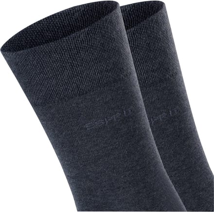Esprit Basic Easy 2-Pack drukvrije comfort tailleband katoen multipack sokken heren grijs - maat 39-42