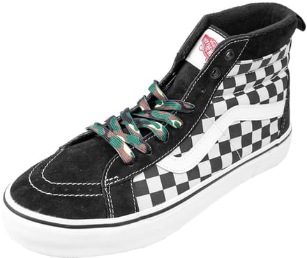 Platte schoenveters | Sneaker veters | Print: Camouflage | Kleur: Donker groen | Lengte: 100cm