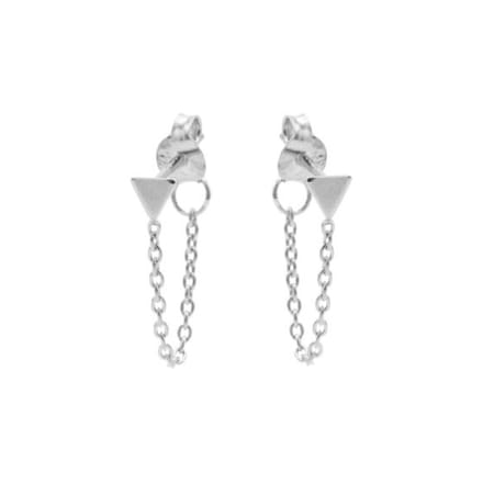 Karma oorbel Chain Triangle zilver M1413
