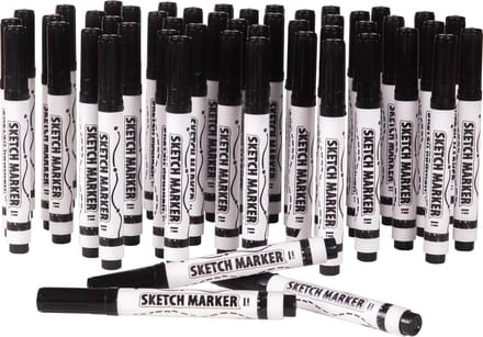 MagPaint - Sketchmarker - Whiteboardstiften- Zwart - Set van 50