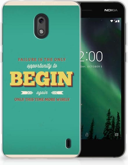 Nokia 2 Siliconen hoesje met naam Quote Begin