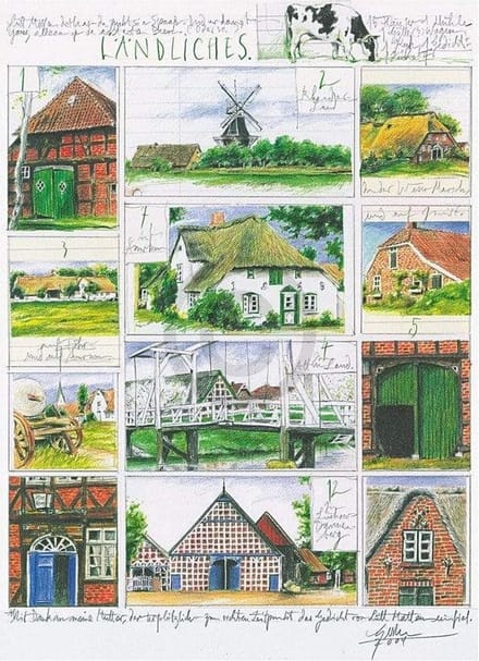 Kunstdruk Sabine Gerke - Ländliches 40x50cm