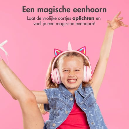 imoshion Kinder Koptelefoon Unicorn - Bluetooth en Decibelbegrenzer - Kinderkoptelefoon Draadloos en Met Draad
