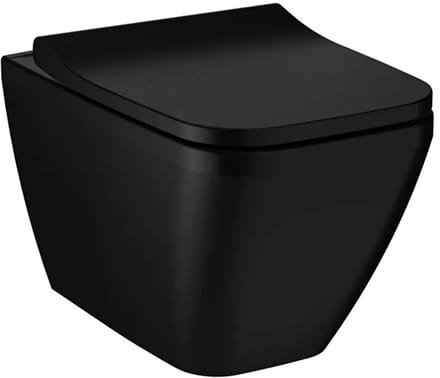 VitrA Integra Square Hangtoilet Mat Zwart (incl. Toiletbril)