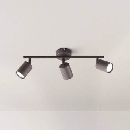 FISCHER & HONSEL LED plafondspot Vano zwart, 3-lamps lang