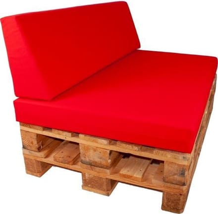 Palletkussen set strak Rood 120x80x10 cm