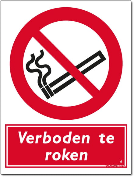 Verboden te roken - 15x20 cm - 5 stuks - Forex