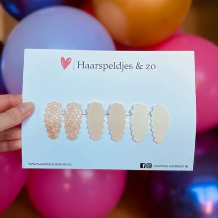 Haarspeldje Liz - golvend - setje - beige - 3 cm speldjes