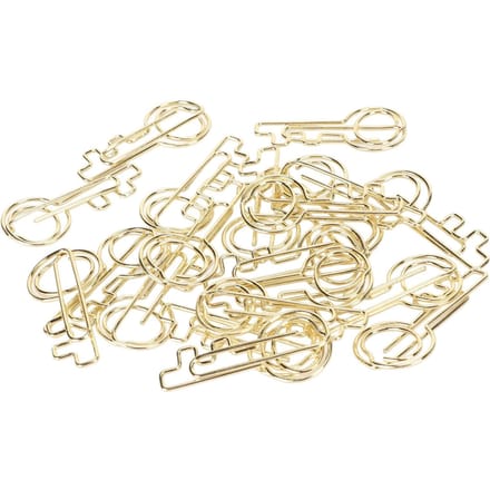 40 STUKS Paperclip Unieke Sleutelvorm Draagbaar Herbruikbaar Schattig Uiterlijk Bureauaccessoires voor Kantoor Klaslokaal Familie beige