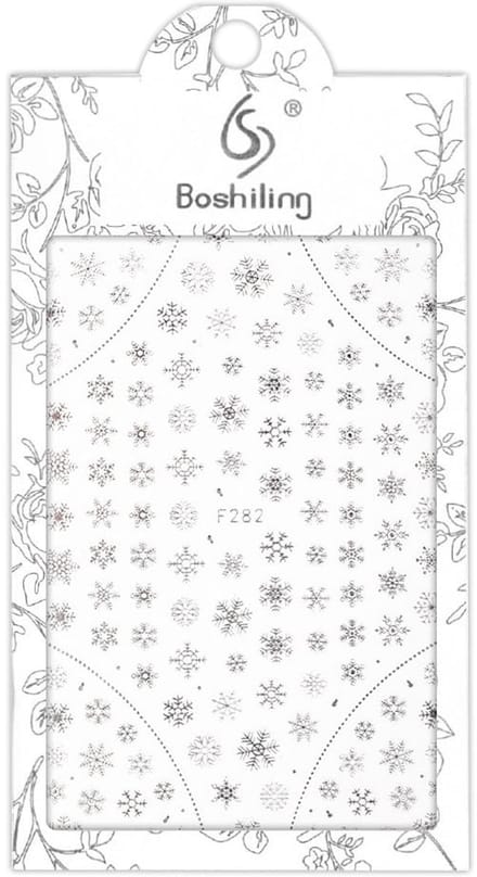 GNB-LAB - Dunne Zelfklevende Nagelstickers - Kerst F282 - Zilver