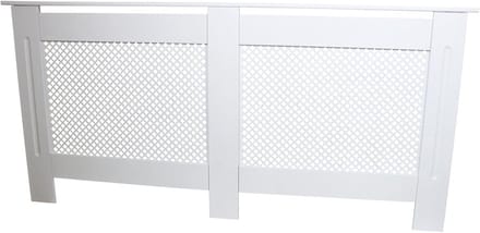 Luxe Radiatorombouw Wit MDF met Trellis Grill - Moderne Verwarming Kast