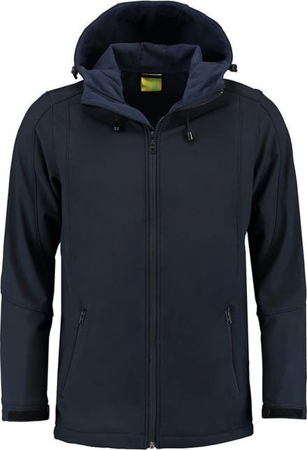 L&S Jas Capuchon Softshell Heren - Mannen - Dark Navy - L