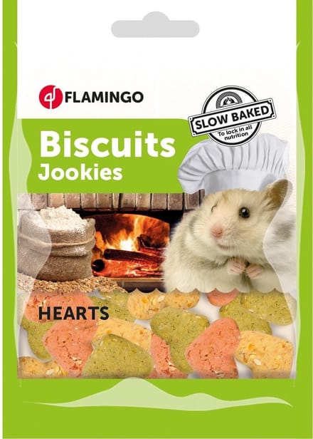 Flamingo Knaagsnack hartjes - Oranje - 100 gr