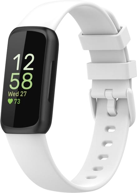 Siliconen bandje - geschikt voor Fitbit Inspire 3 - maat S/M - wit