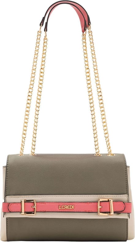 L.CREDI Schoudertas Olivette Crossbodybag Khaki Multi Kaki