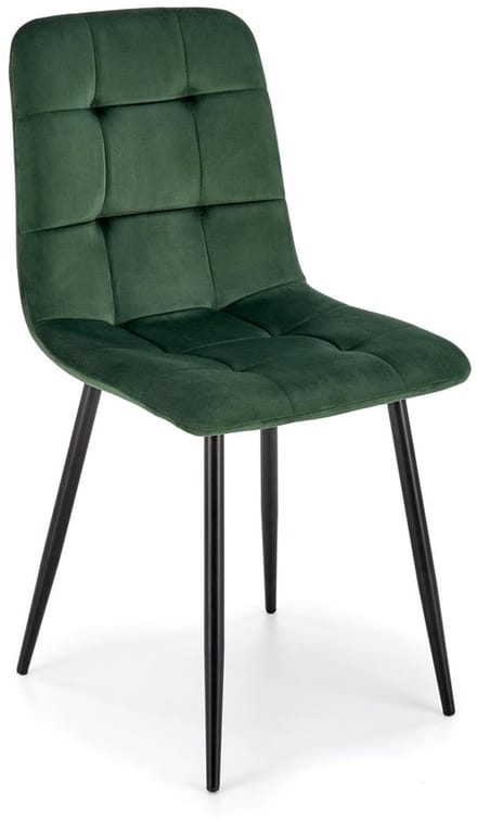 Halmar - Eetkamerstoel - Velvet - Donkergroen - Zwart Staal