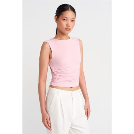 Dames Slim-fit Cut-out Crop Blouse