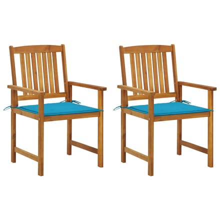 vidaXL - Tuinstoelen - 2 - st - met - kussens - massief - acaciahout