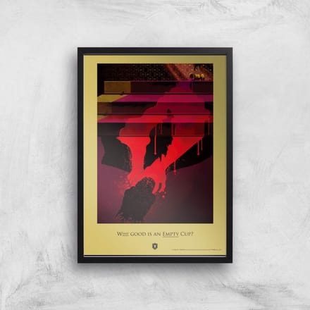 Game of Thrones Empty Cup Giclee Art Print - A4 - Black Frame